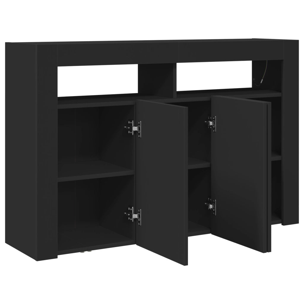 Credenza Nera Legno ingegnerizzato 116 x 30 x 75 cm Credenza