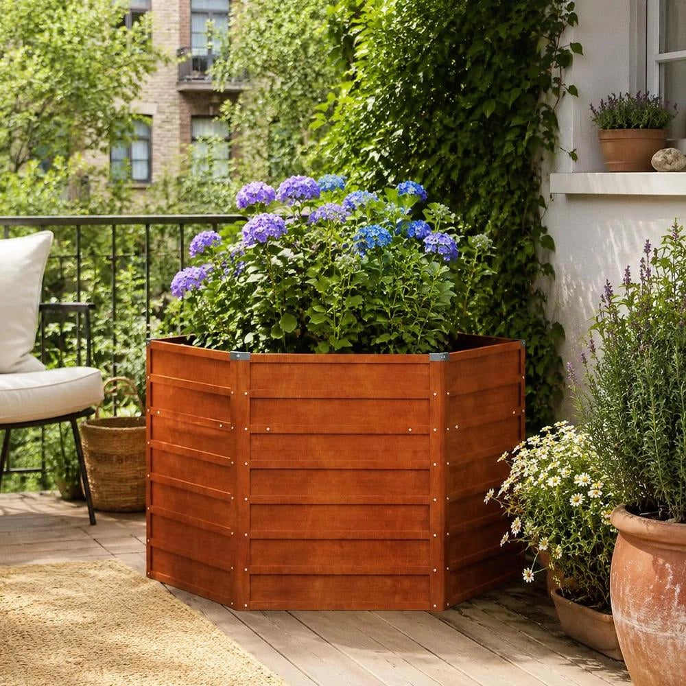 Rusty Raised Bed 129x129x77 Cm Corten Steel