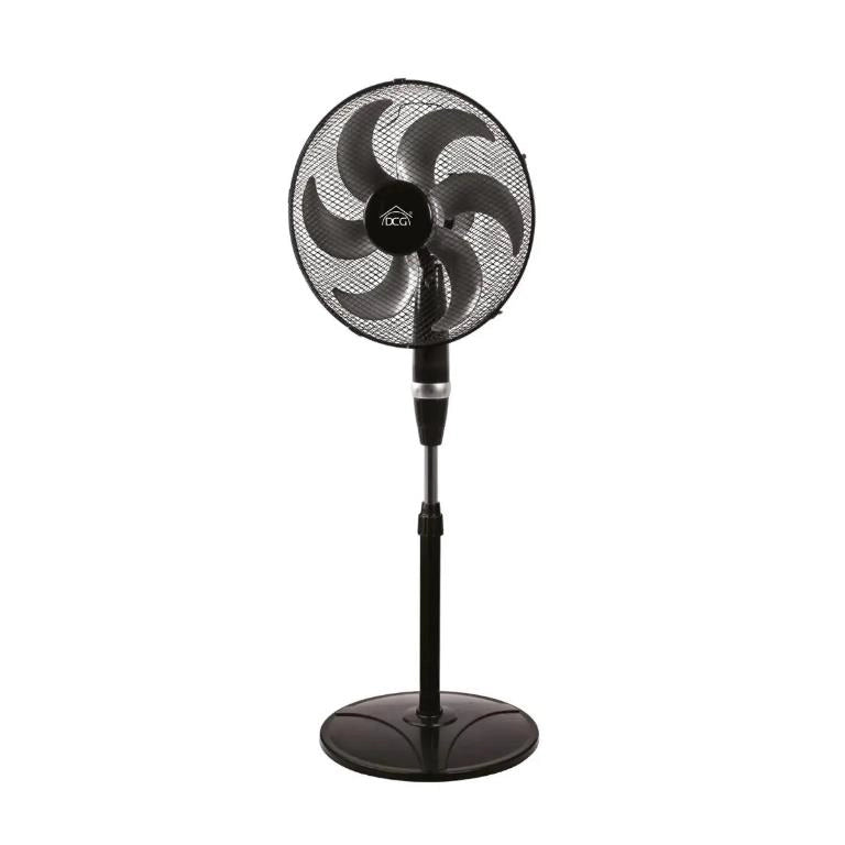 Ventilatore a Piantana Nero Diametro 40 cm con 6 Pale 75 Watt DCG