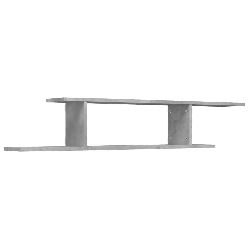 Scaffale TV Parete-Mensole a Muro Grigio Cemento 125x18x23cm Legno Multistrato