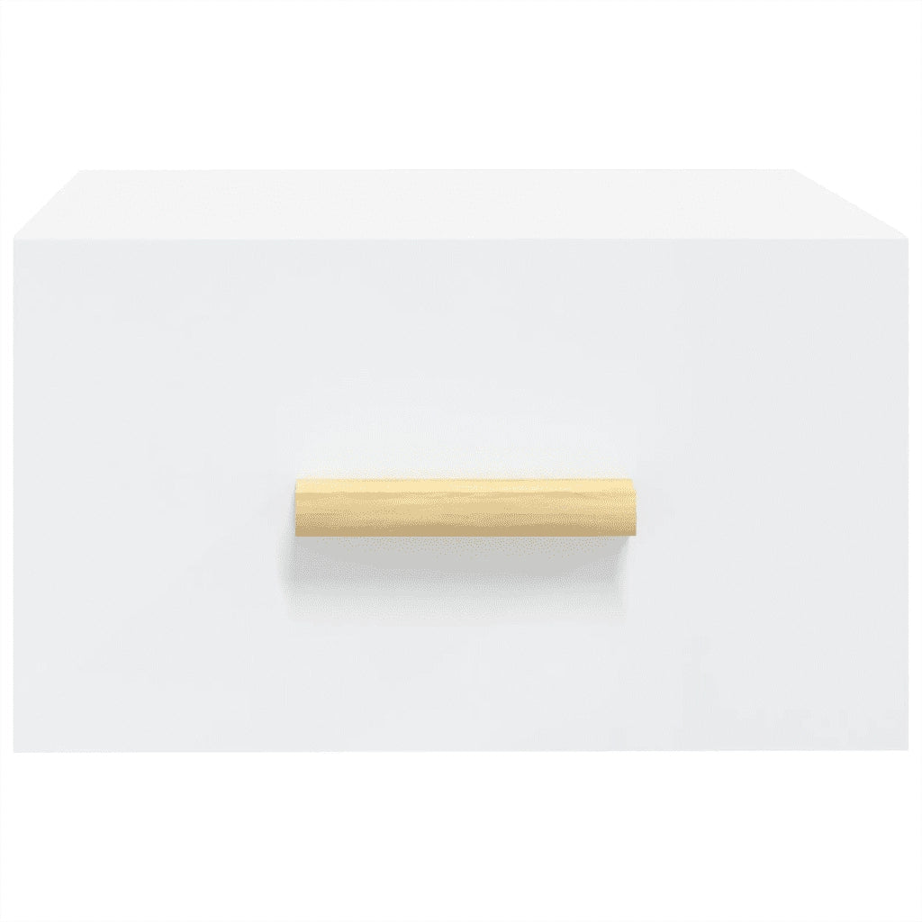 Comodino a Muro-Tavolino da notte sospeso Bianco 35x35x20 cm 618494