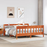 vidaXL Letto senza Materasso Marrone Cera 200x200 cm in Legno di Pino