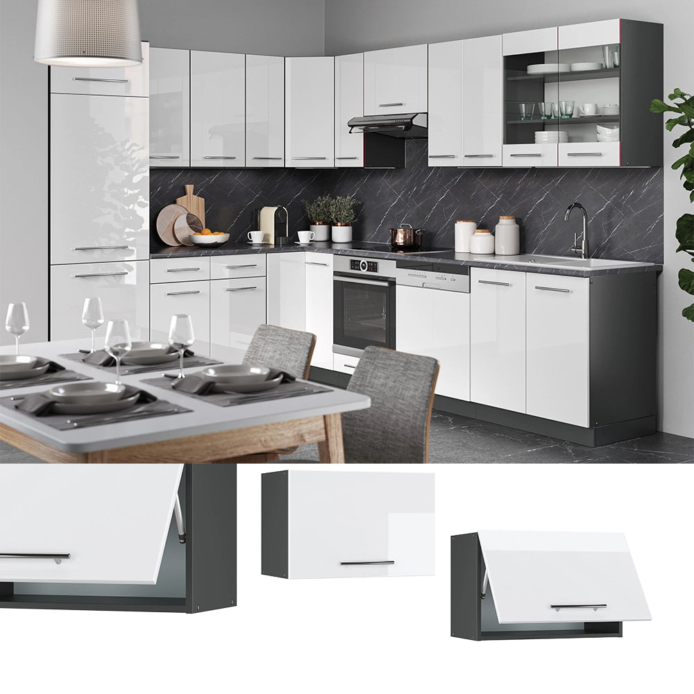 Vicco Pensile da cucina Bianco lucido 60 cm Piatto