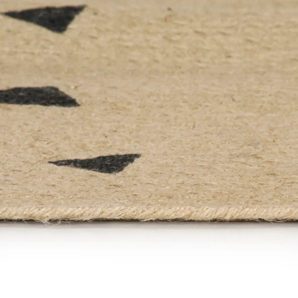 Tappeto Lavorato a Mano in Juta con Stampa a Triangoli 120 cm cod mxl 72227