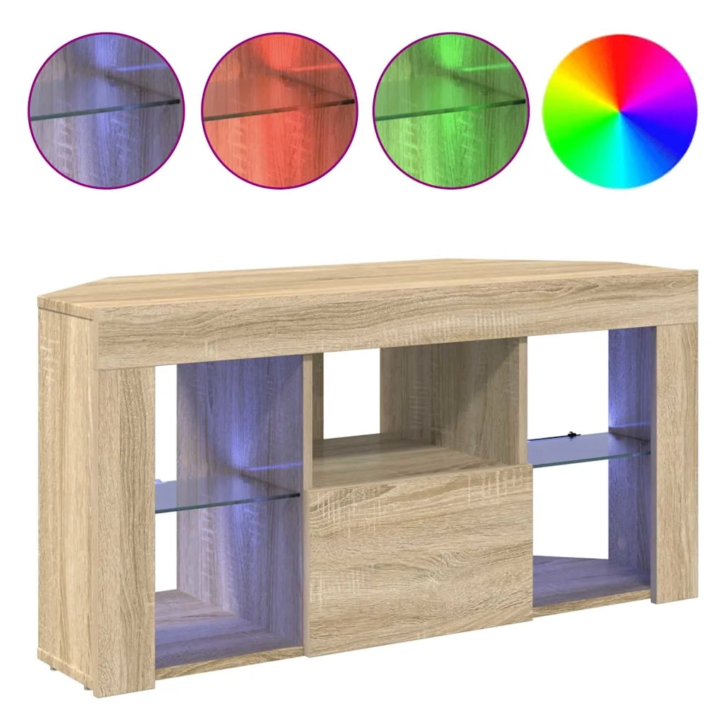 Mobile TV LED Angolare Rovere Sonoma 100 x 40 x 50 cm 889797