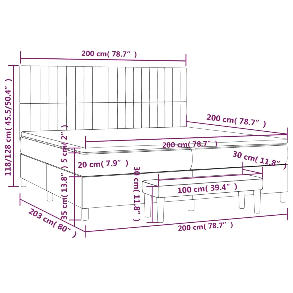 Giroletto a Molle con Materasso Blu 200x200 cm in Tessuto cod mxl 32360