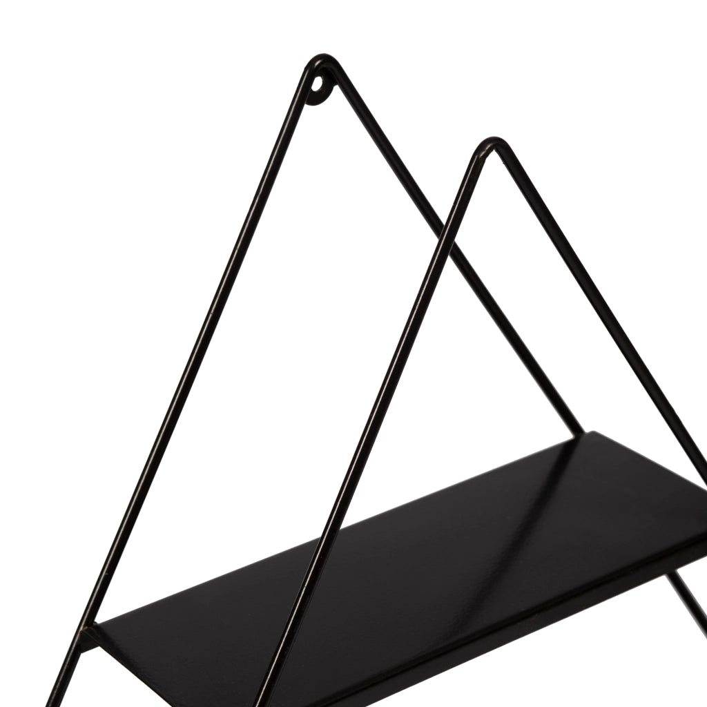 Scaffale Pensile a Forma di Piramide Consolle Triangolare a Muro con 3 Ripiani Mensola da Parete in Metallo 59 x 70 x 9 cm Nero [en.casa]