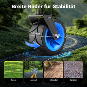 Carretto a mano pieghevole, max 100 kg, tessuto impermeabile nero-blu, carrello