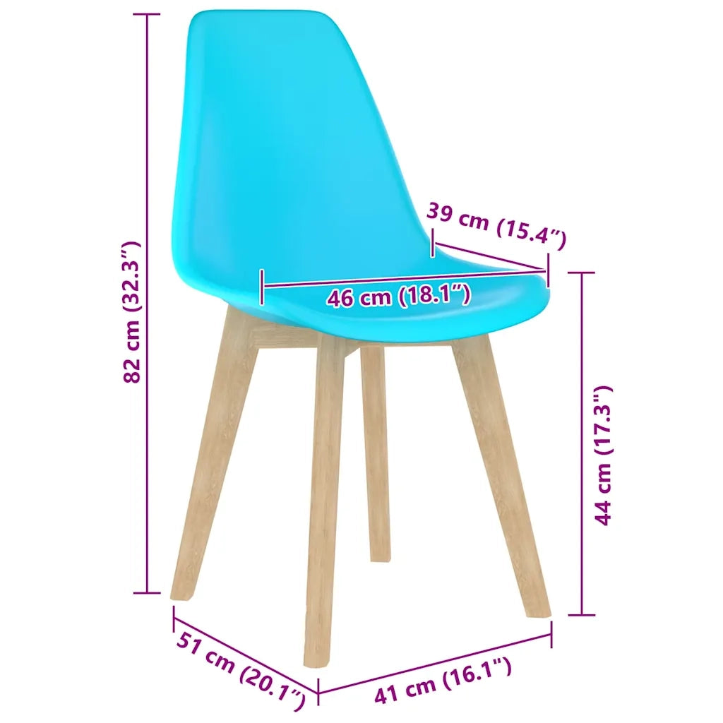 Sedie da Pranzo 6 pz Blu in Plastica cod mxl 56636