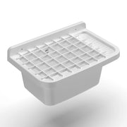 Lavatoio 50 cm Pilozzo a Parete con Griglia in Resina Bianco