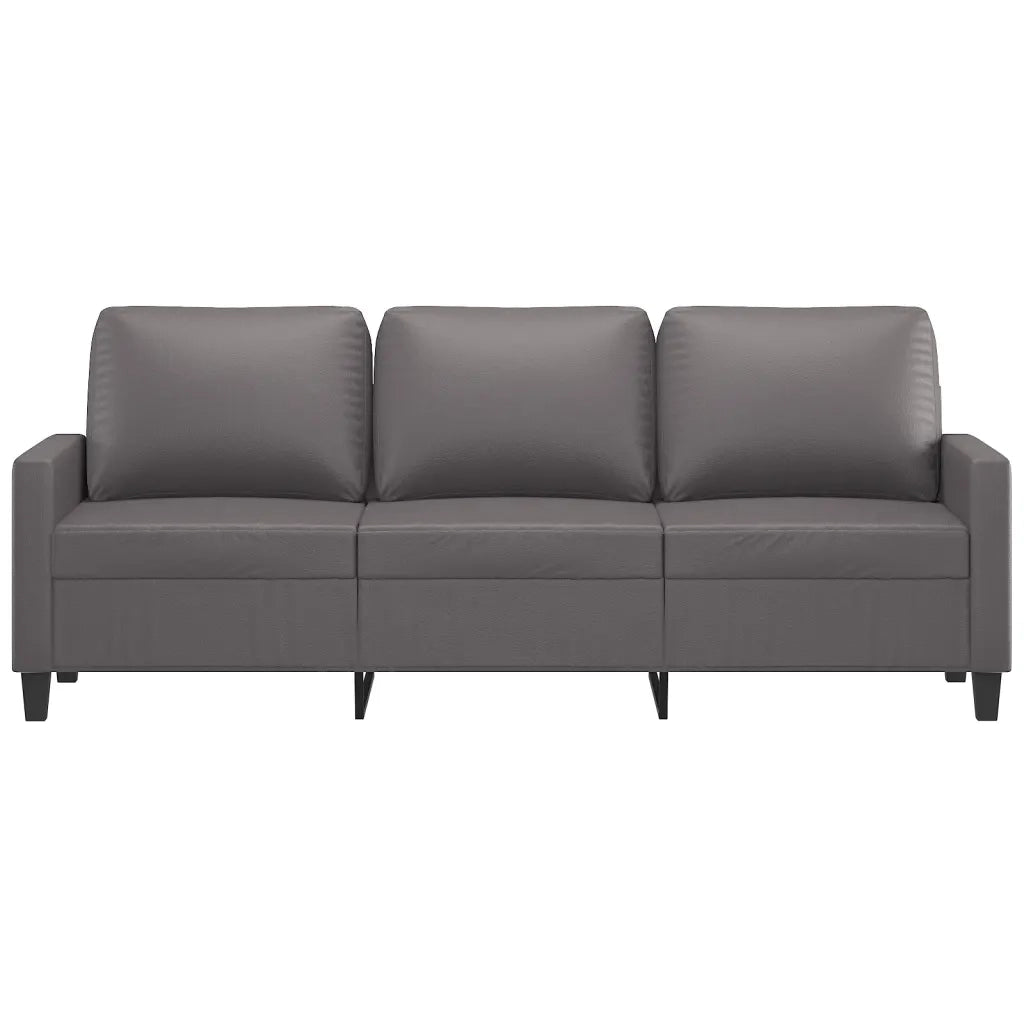 Divano | Divano da soggiorno | Sofa a 3 Posti Grigio 180 cm in Similpelle