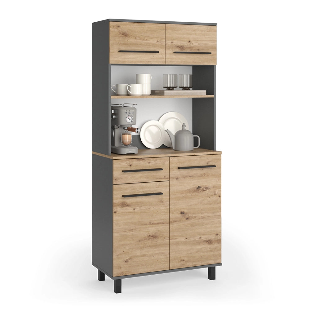 Vicco Buffet da cucina Rovere artigianale/Antracite 80.2 x 40.5 cm