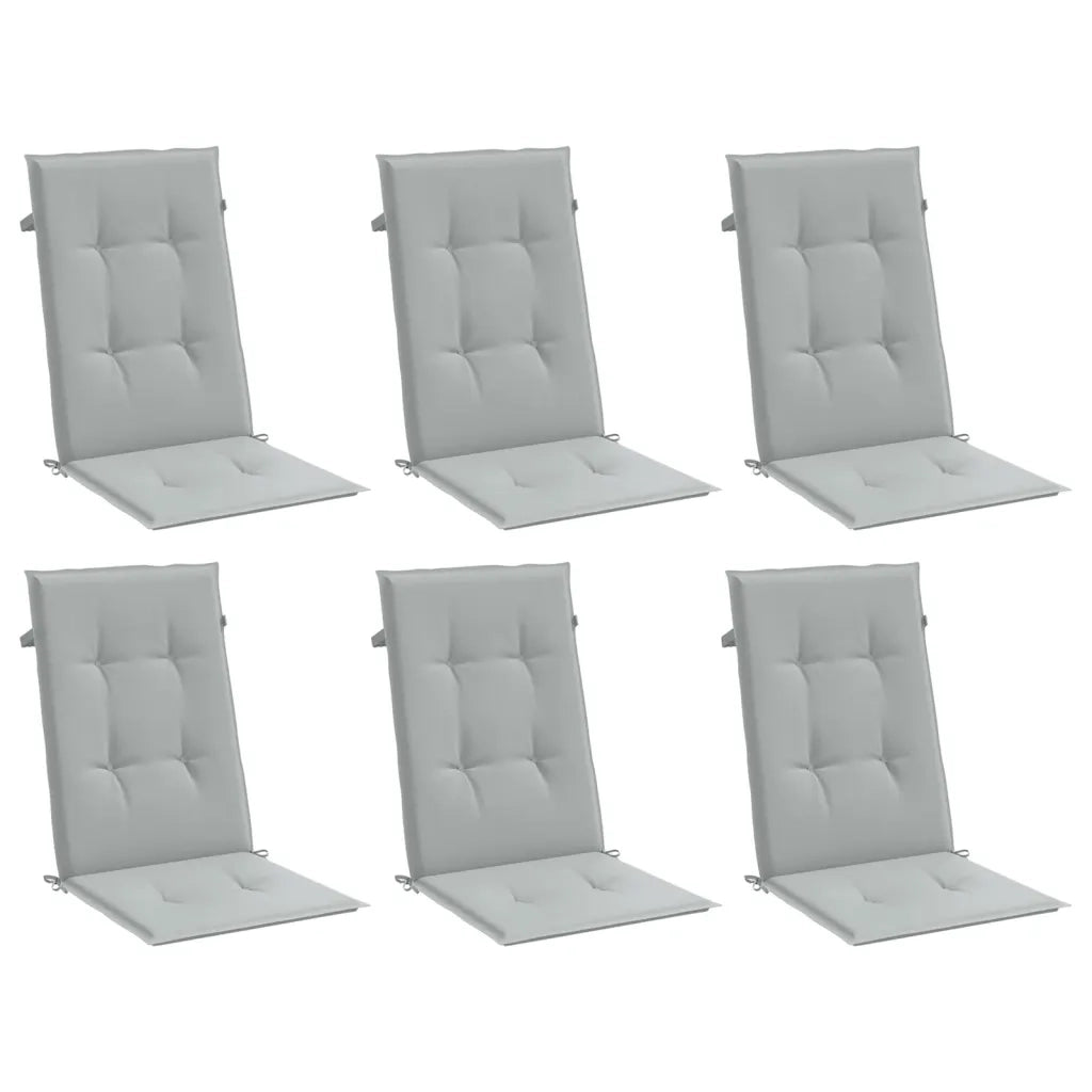 Cuscini Sedia Schiena Alta 6 Grigio MÃ©lange 120x50x4 Tessuto