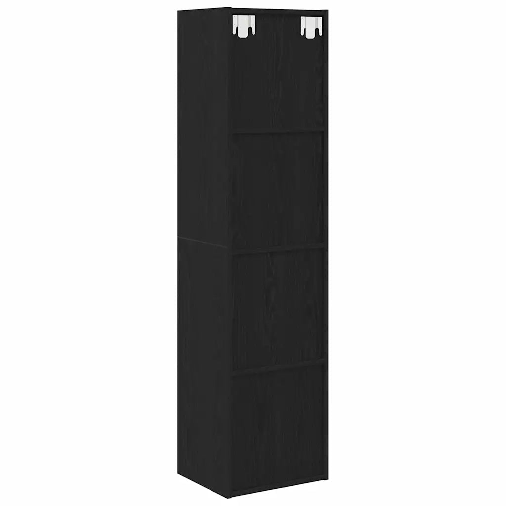 Armadio per Libri con lo scaffale Rovere Nero 143 x 30 x 36 cm 862409