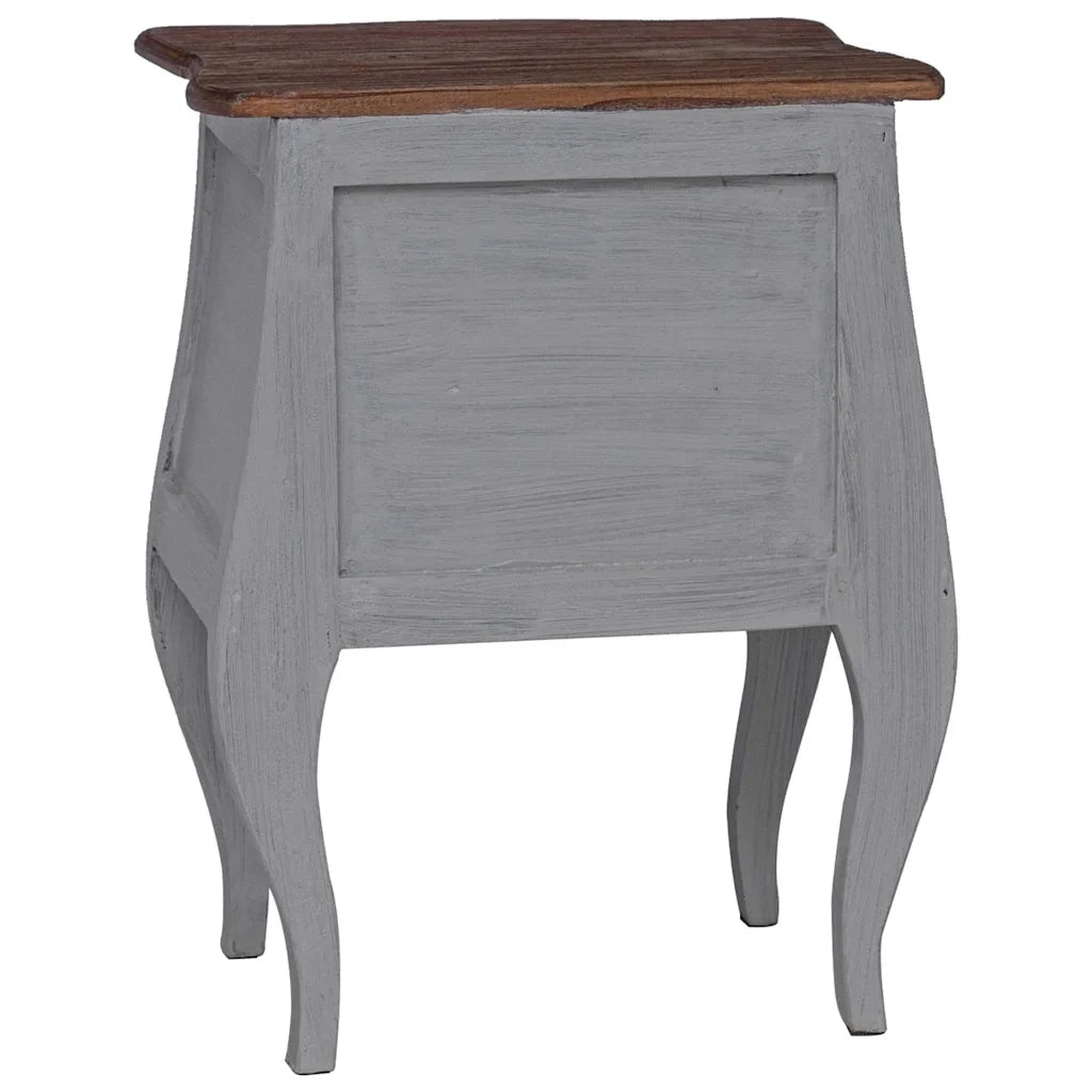 Comodino in Legno Massello di Mogano 48x35x64 cm 244504