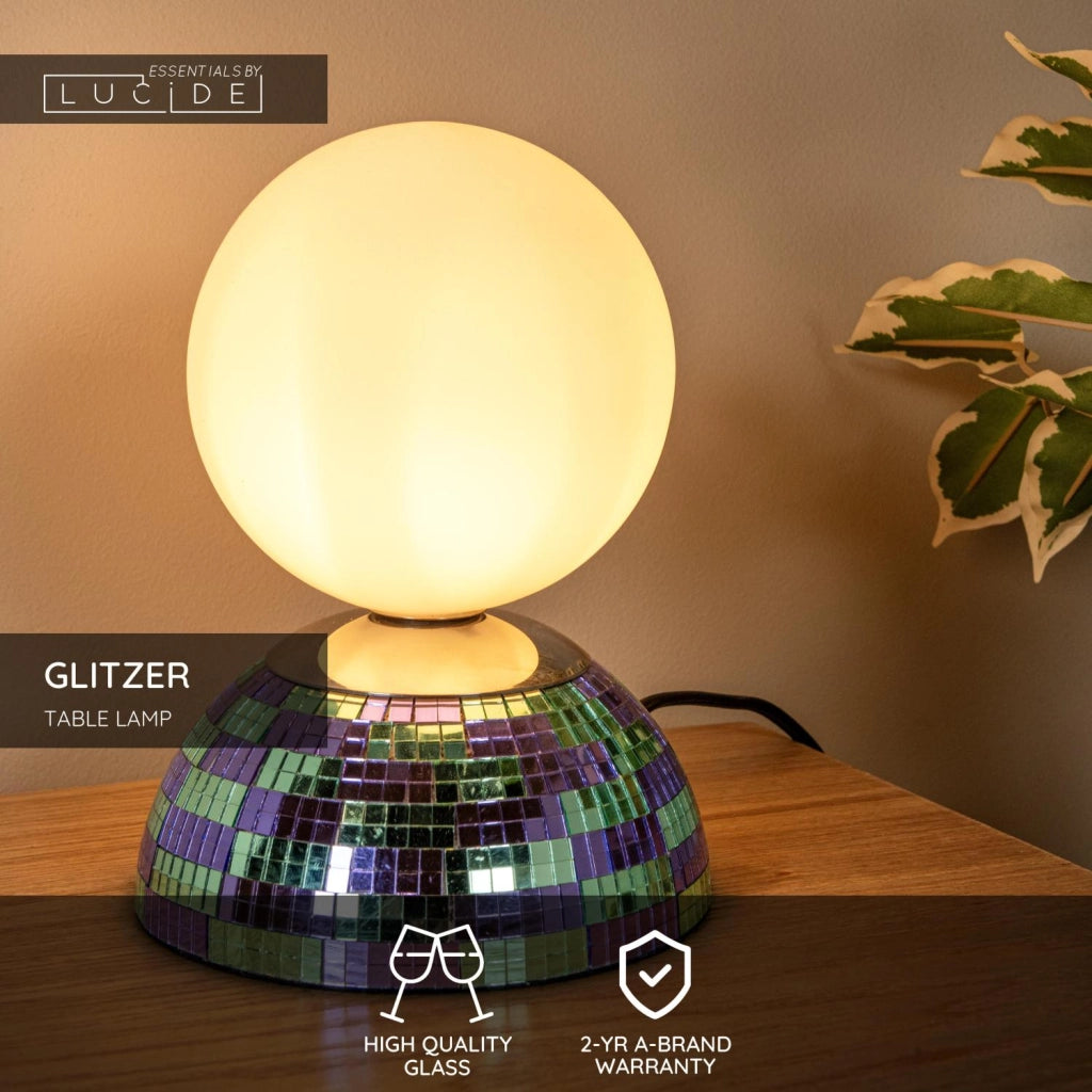 Lampada da tavolo GLITZER blu vetro 1xG9 Lucide