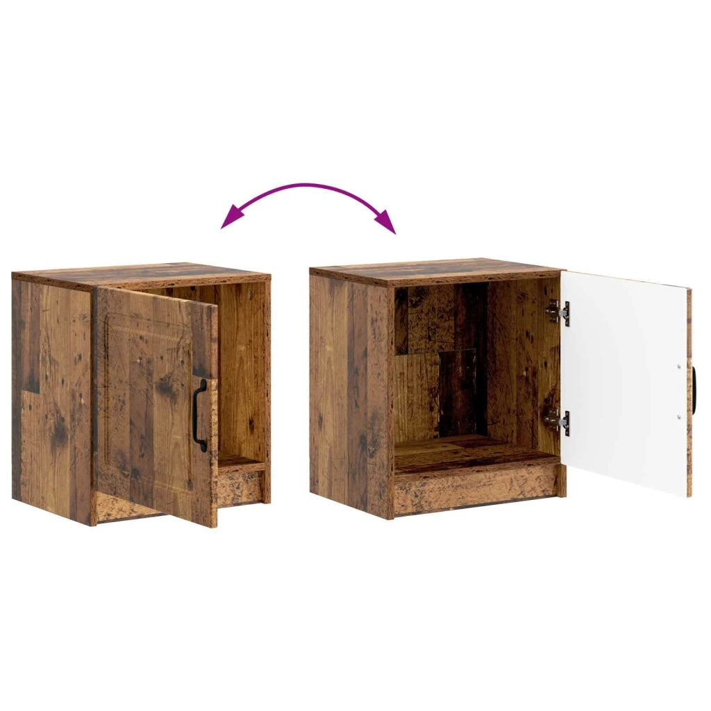 Set di 2 Comodini | Armadio da Notte | Mobiletto da notte Legno antico 43 x 34,5 x 47 cm