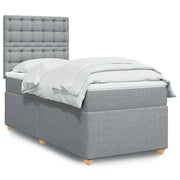 Giroletto a Molle con Materasso Grigio Chiaro100x200 cm Tessuto 3291205