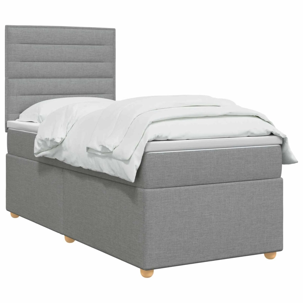 Letto box spring con materasso Grigio Chiaro 100 x 200 cm 3453809