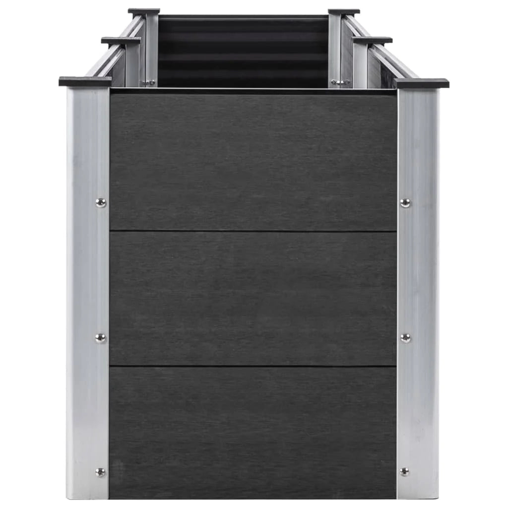 Fioriera rialzata per piante e fiori giardino 250 x 50 x 54 cm WPC grigio 02_0001026