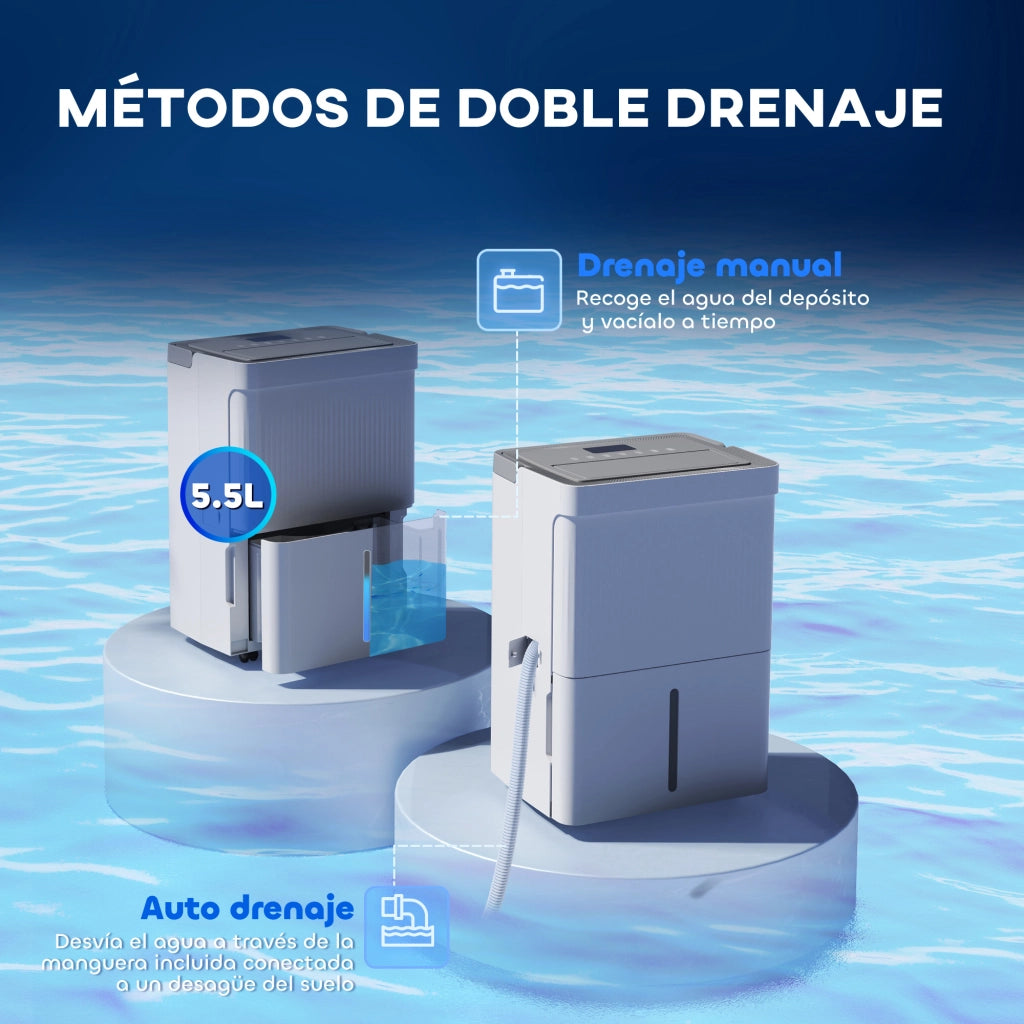 Deumidificatore 35L/giorno ¨C zephmum ¨C Serbatoio 5.5L LED Bianco