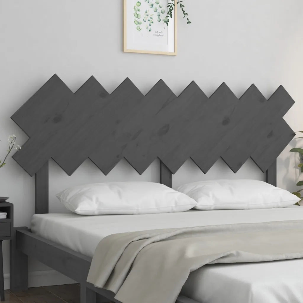 Testiera | Testata per Letto Grigia 159,5x3x80,5cm Legno Massello di Pino