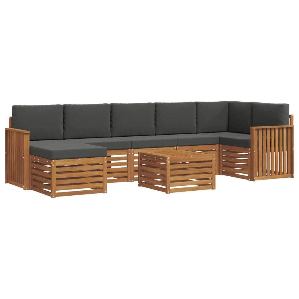 Set divano sezionale con cuscino 8 pcs Naturale e Antracite 3375207