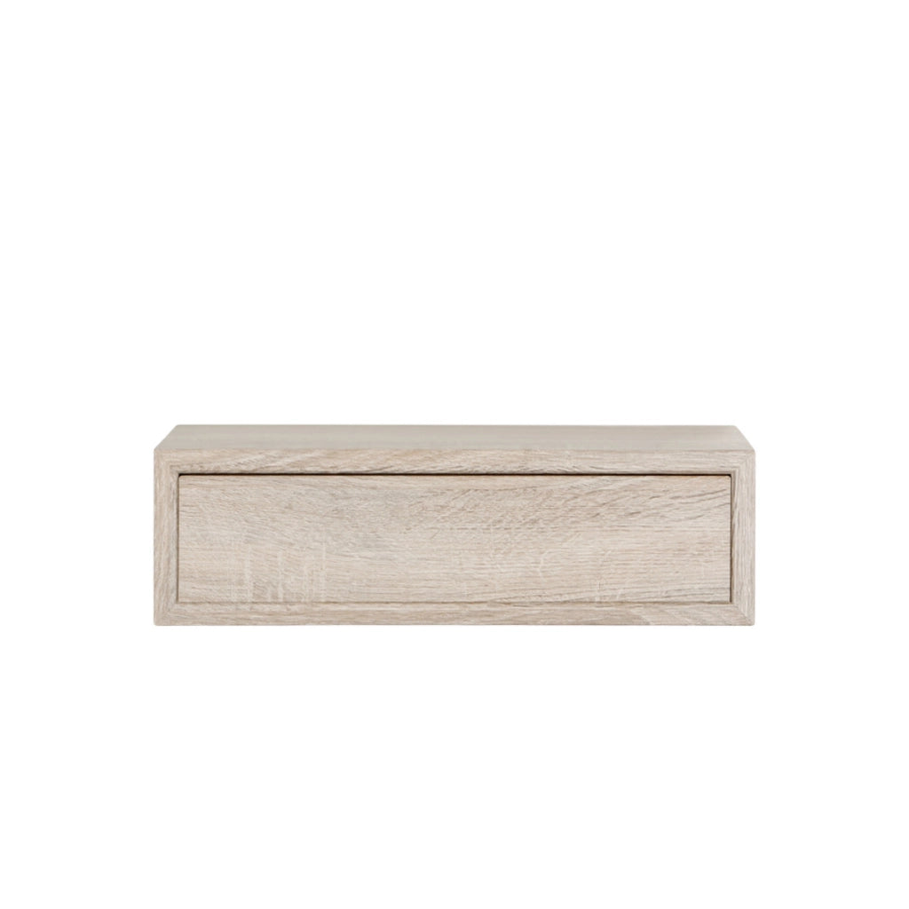  Mensola da Muro con Cassetto Modello LEGOLO, Comodino Sospeso, Mensola da Parete, 45x13.4 p20 cm. Finitura ROV. SAGERAU - MADE IN ITALY