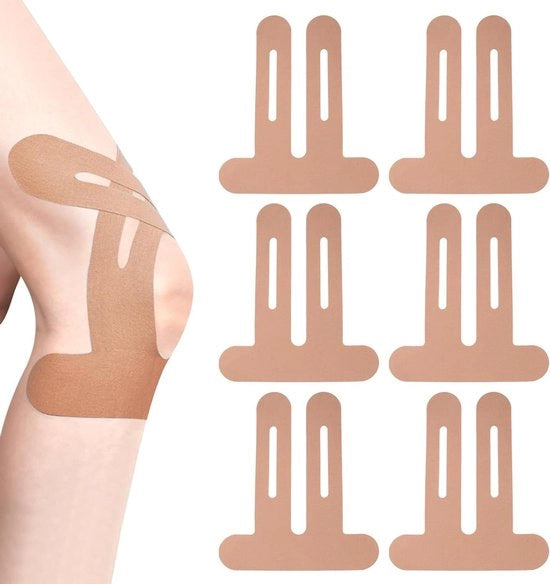 Tape kinesioterapico preinciso - nastro per sport - 6 pezzi idrorepellente e traspirante con perfetto comfort di portata
