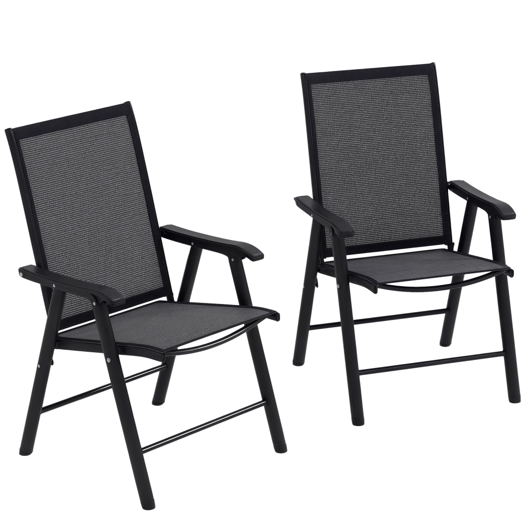 Sedia da Giardino Pieghevole ¨C zephmum ¨C 2 Pezzi Grigio Scuro 58x64x94 cm