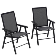 Sedia da Giardino Pieghevole ¨C zephmum ¨C 2 Pezzi Grigio Scuro 58x64x94 cm