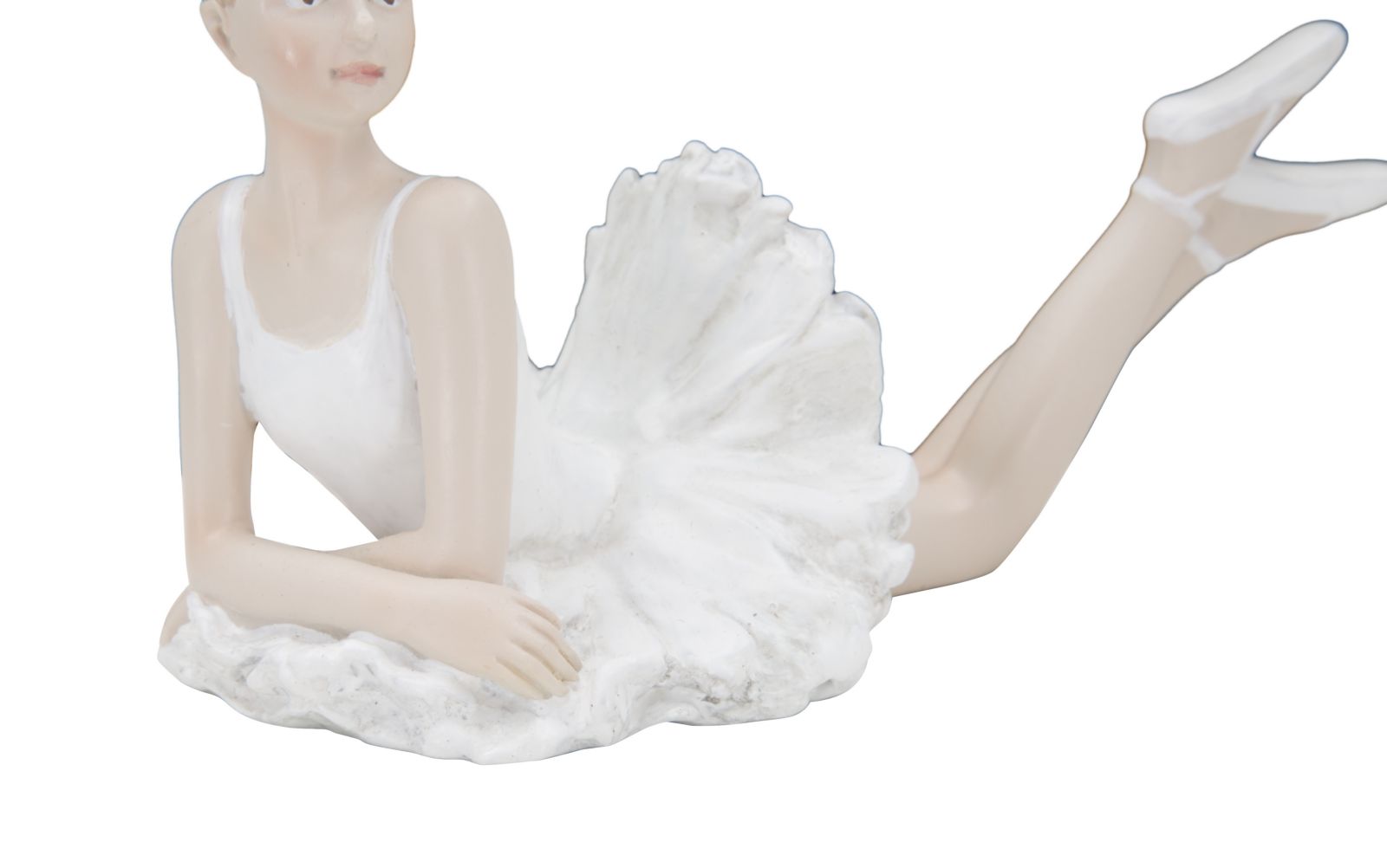 Ballerina Dicy Sdraiata 12x7,5x11 cm in Resina Bianco