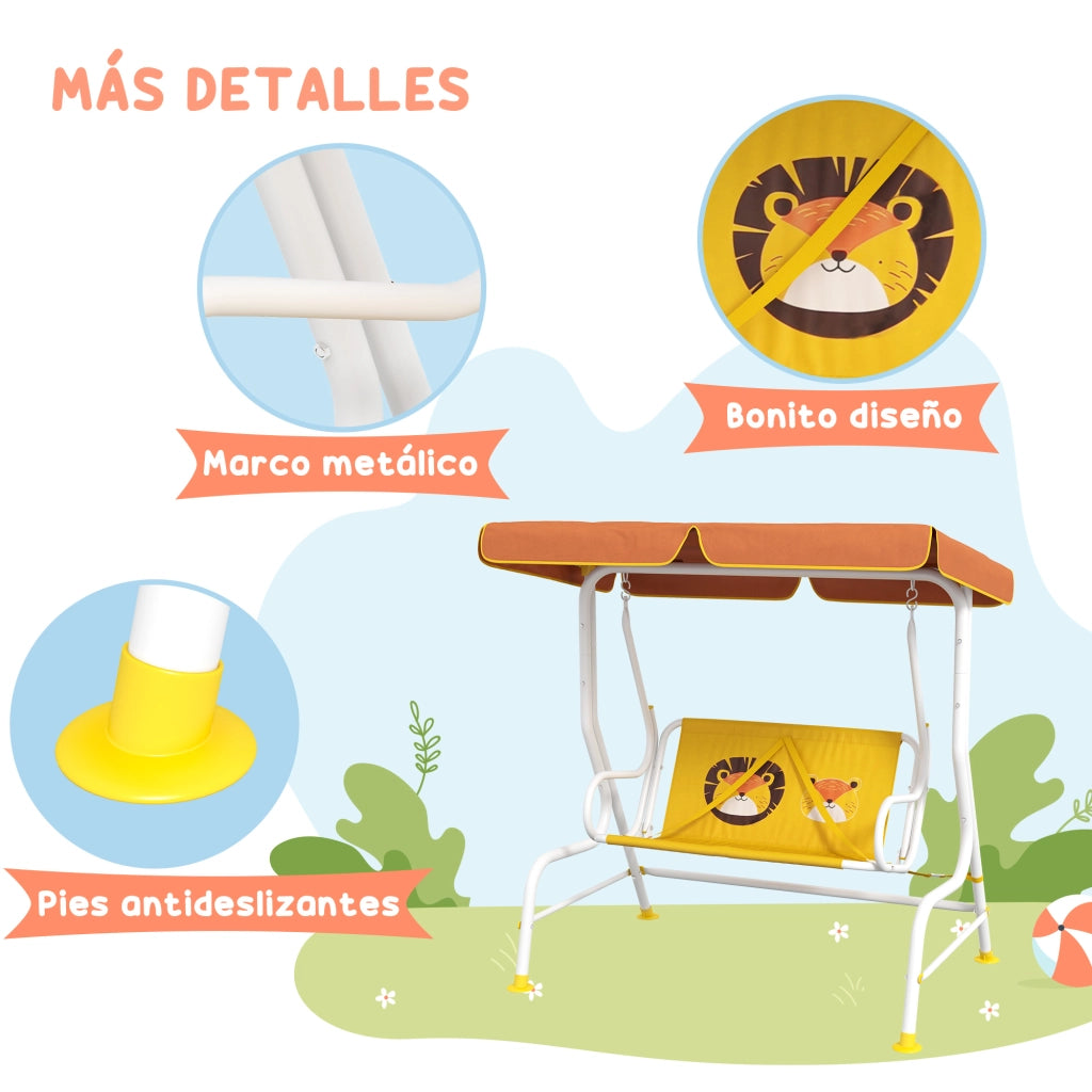 Dondolo da Giardino 2 Posti con Cuscini e Telo ¨C zephmum ¨C Grigio 110x70x110 cm