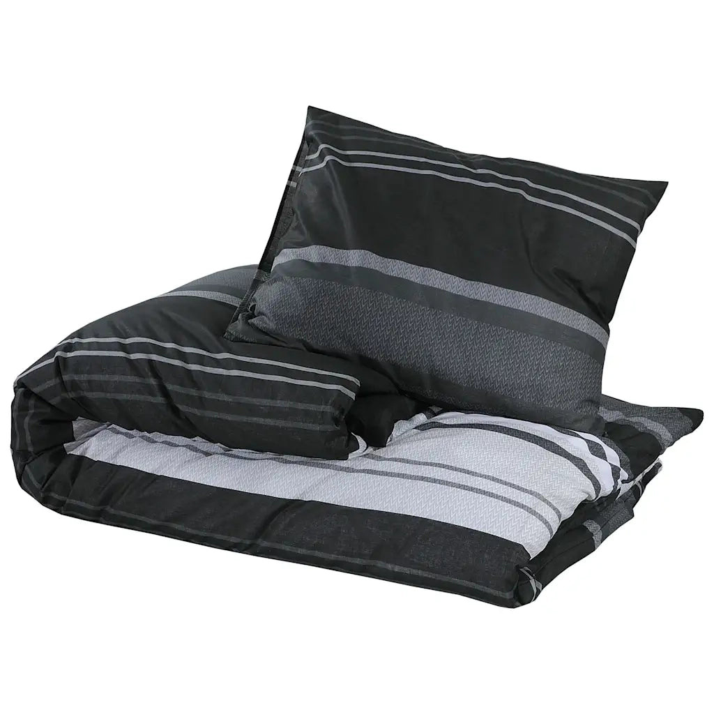 Set Copripiumino Nero e Bianco 140x200 cm in Cotone CFW6726939