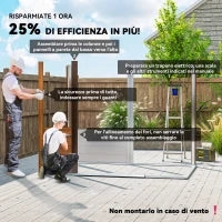 Casetta da Giardino in Acciaio Effetto Legno con Doppie Porte Scorrevoli, 236x196x208 cm, Marrone