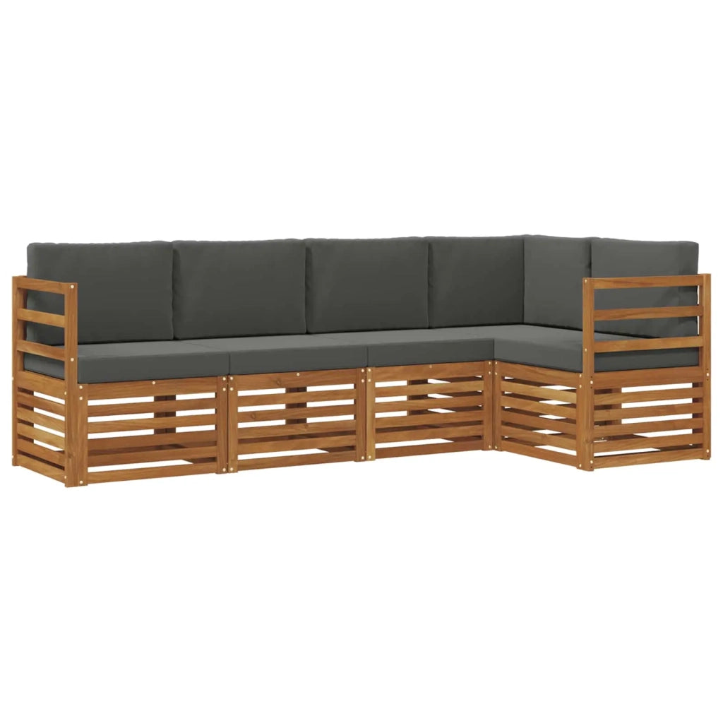 Set divano sezionale con cuscino 5 pcs Naturale e Antracite 3374792