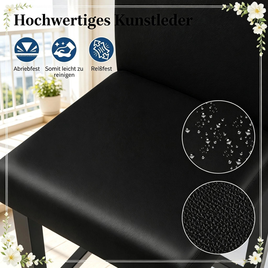 SGABELLI BAR con schienale 41x37,5x110 cm Nero Set da 2 pezzi
