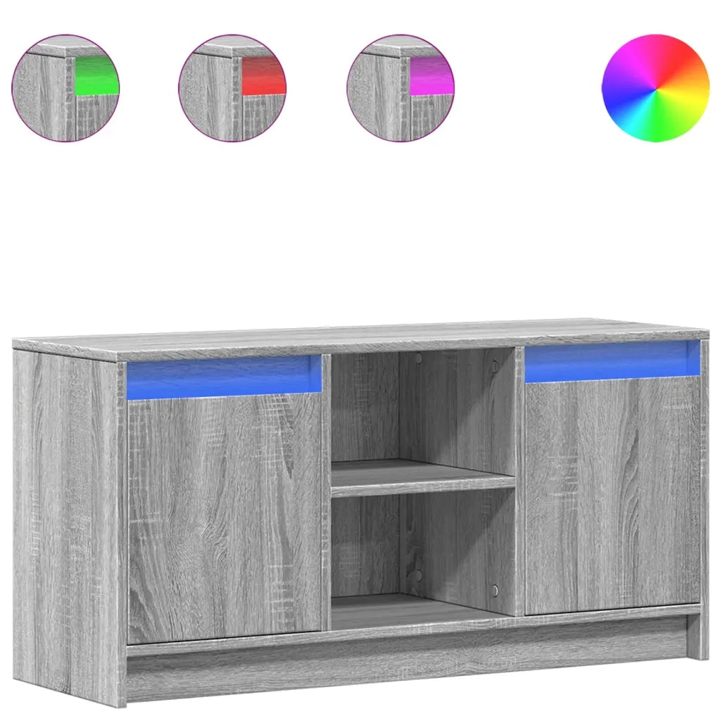 Mobile Porta TV con LED Grigio Sonoma 100x34x50cm in Truciolato 852192