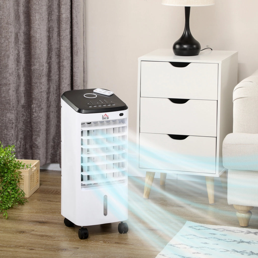 Ventilatore Raffreddatore Umidificatore 3 in 1 ¨C Zephmum ¨C Bianco con Telecomando e Ruote