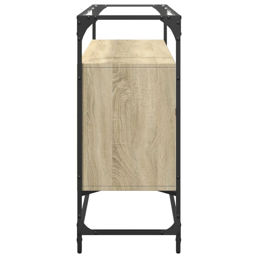 Credenza Piano Vetro Rovere Sonoma 98x35x81cm Legno Multistrato 846070