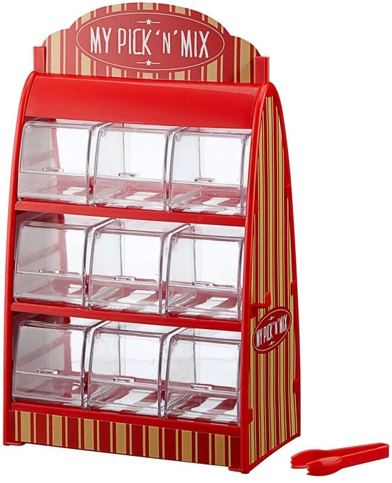 Dispensatore di dolcetti Retro - 9 Porte trasparenti - Incluso uncino - Macchina per dolcetti automatica - Dimensioni 18 x 25 x 9,5 cm