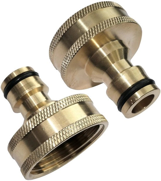 Set di 2 Connettori per Tubi - Flessibile Tubo di Gomma per Giardino - Materiale Metallico - 1'' Maschio e Femmina - Alta Qualità - Ideale per I Tuoi Bisogni