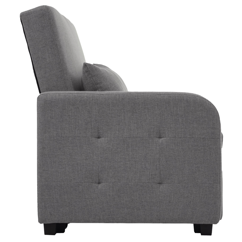 Divano letto pieghevole multifunzione 127x75x94 cm; grigio antico; con schienale regolabile