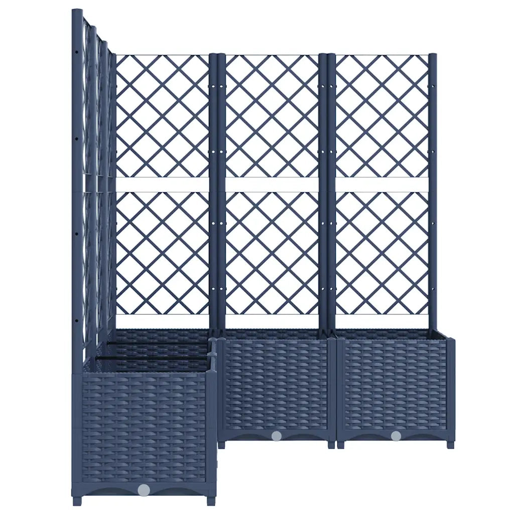 Fioriera da Giardino Graticcio-Vaso da Esterno-Vaso con Griglia Grigio Blu 120x120x136cm PP
