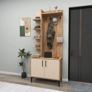 Formigaro, Mobile da Ingresso 6 Paia, 74x33x183h cm Marrone Rovere Nodi