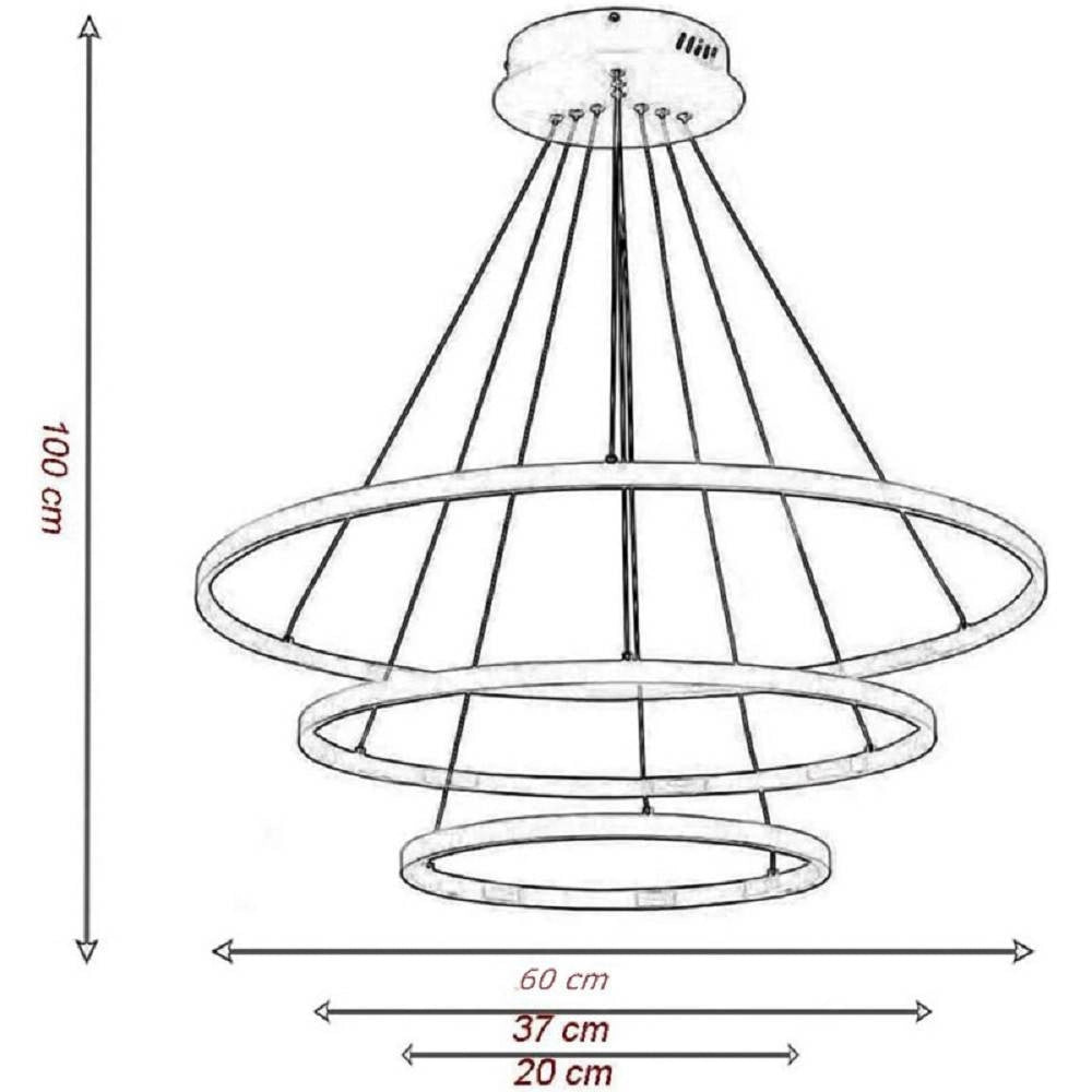 Trade Shop - Lampadario A Sospensione 51w A Led Forma Di Pianeta Bianco Luce Calda Fredda A64 -