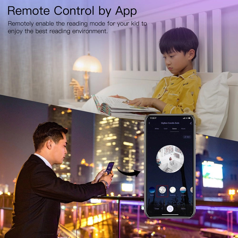 Lampada Led E14, ZigBee 3.0, RGB+CW, TUYA, Smart Life AC 90-250V, 50/60HZ, 6W, 37X106mm, IP20, SHZ61405