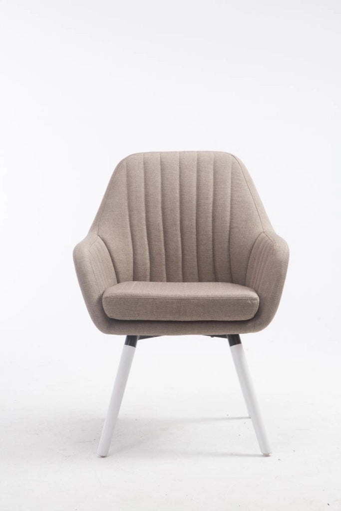 Poltroncina Florian in tessuto Tortora,bianco