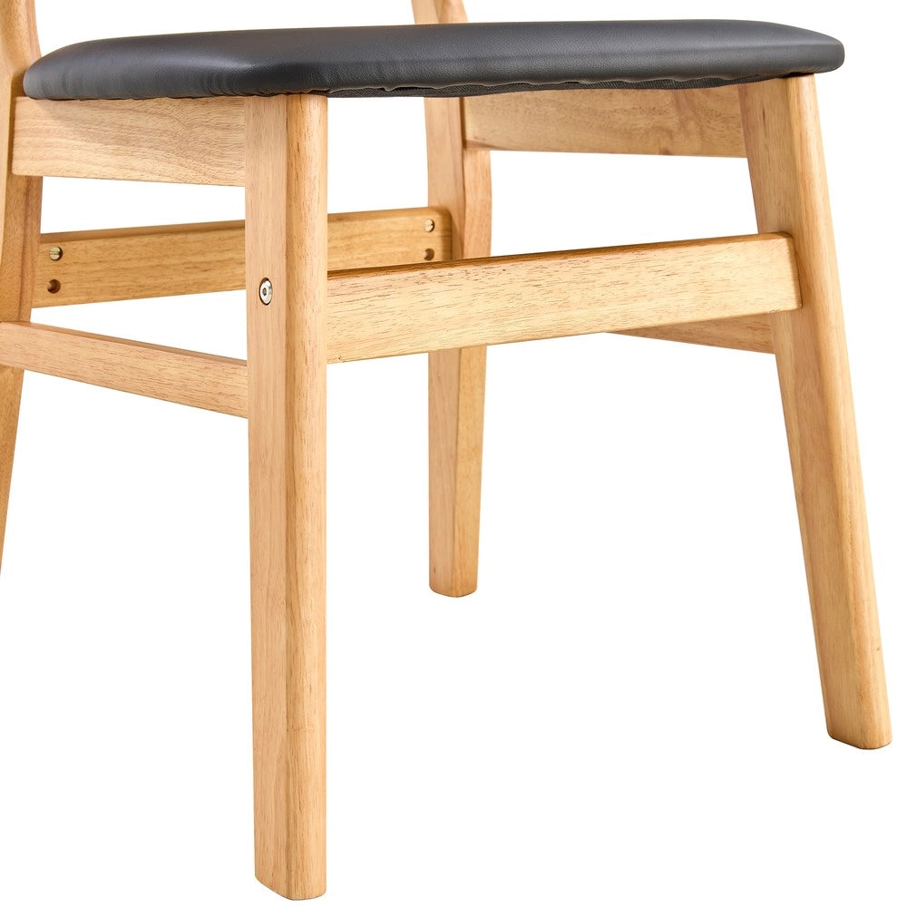 Set 2 Sedie da Pranzo con Schienale in Rattan e Seduta Imbottita ¨C MINIMAL ¨C Legno Massello, Stile Scandinavo