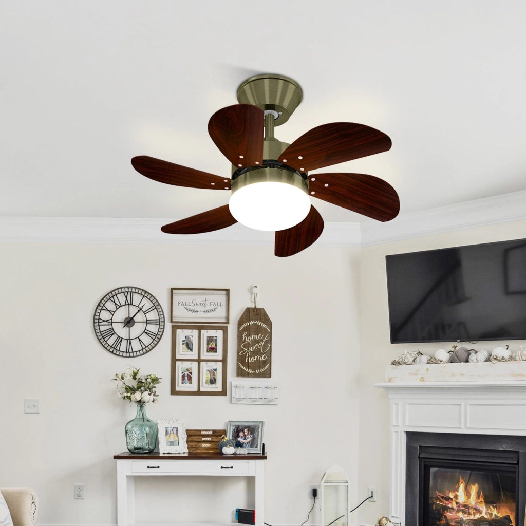 ZMH Ventilatore da soffitto con luce e telecomando Silenziatore per corridoio Camera da letto Luce a soffitto